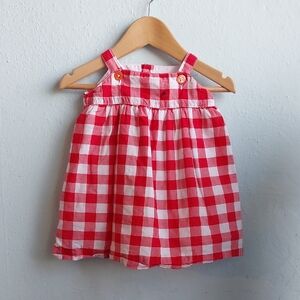 Darling Jacadi Red Lady Bug Patch Gingham Dress
